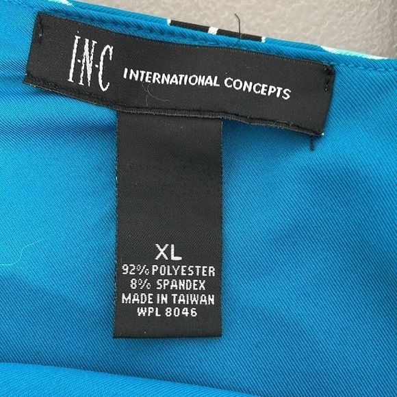 INC International Concepts Dress Womens X Large XL Blue Paisley V-Neck Midi - Picture 12 of 16